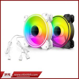 Fan Case Coolmoon WF1 Led RGB | Bộ 5 fan, kèm sẵn HUB + Remote (Trắng - Đen)