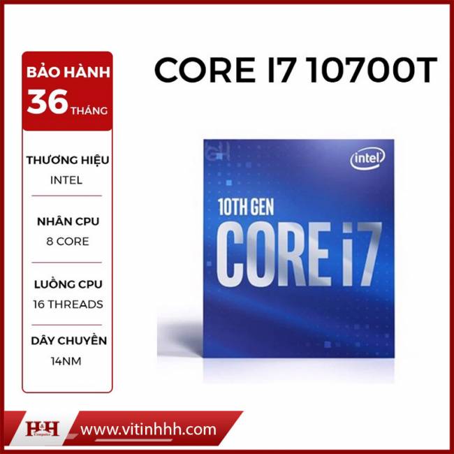 CPU INTEL CORE i7 10700T (2.0GHz turbo 4.5GHz | 8 nhân | 16 luồng | 16MB Cache) 10th